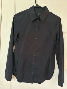 COS Navy Cotton Button-Down Dress Shirt